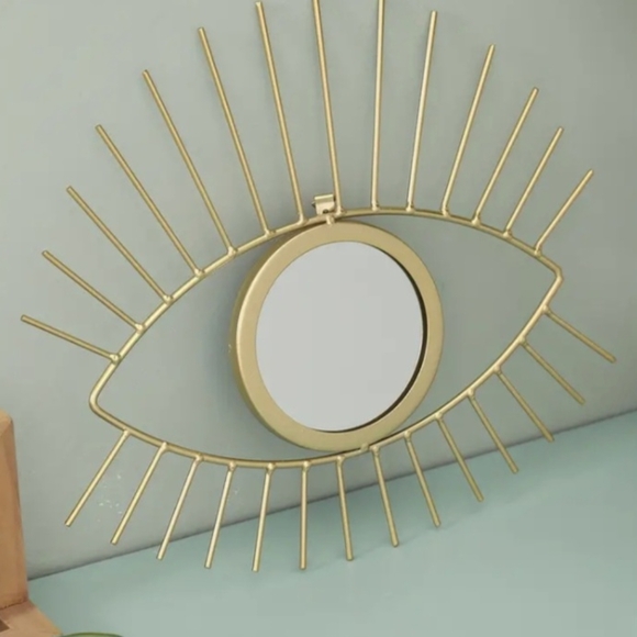 Gold Greek Evil Eye Mirror Wall Hanging Wall Boho Home Decor Art Piece NEW - Picture 4 of 7